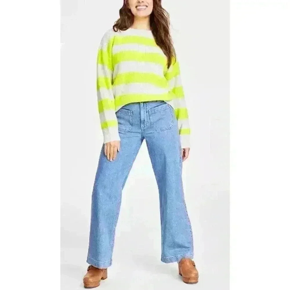 On 34th Plus Size Crewneck Long Sleeve Yellow Beige Cream‎ Combo Size 1X